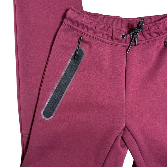Nike Sportswear Tech Fleece Straight Jogger Pants Maroon Mens Size XS Zip Gym - Picture 4 of 8